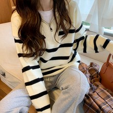 andstyle 女款舒適半拉鍊套頭針織衫 261689