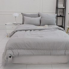 보몽드 국내제조 면30수 선염 사계절 차렵이불 쁘띠체크