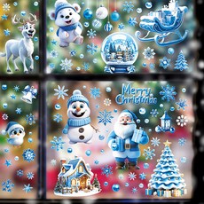 PARTYSHOW 聖誕節窗戶貼紙 9款, 藍白色