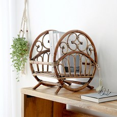 MARKET B PASAR 藤編雜誌架 CR0028, 單一顏色, 1層