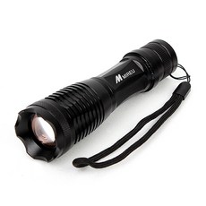 MIREU T6 칩셋 줌라이트 손전등 T6D1, 블랙, 1개