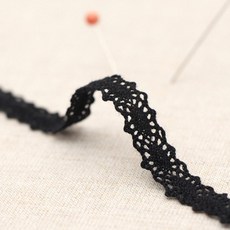 HAPPY BEARS 細緻雙面扭花蕾絲 10mm x 180cm, 黑色, 2捲