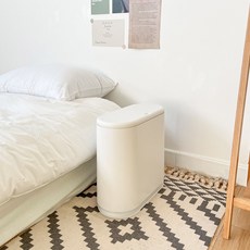 원터치 슬림 라운드 휴지통, 화이트