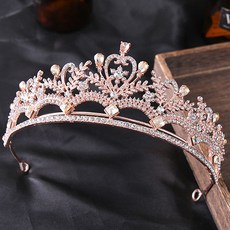 에스텔라 셀프웨딩 레트로 크라운 공주 헤어 액세서리 ghx101, 로즈골드, 1개
