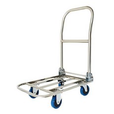 JIAHON 202不鏽鋼輕便可摺疊收納手推車 小, 可摺疊設計，堅固耐用，輕便靈活, 單一顏色, 1個