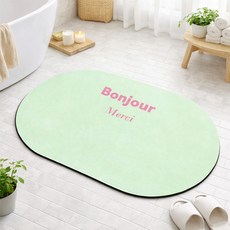 하우블리 컬러데이 욕실 화장실 빨아쓰는 규조토 발매트 40 x 60 cm, 그린, 1개