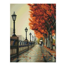 I LOVE PAINTING DIY鑽石畫組 下雨的林蔭道款, 混色, 1個