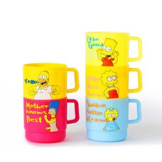 LILFANT 辛普森家族印花水杯 5件組, 混色, 1組