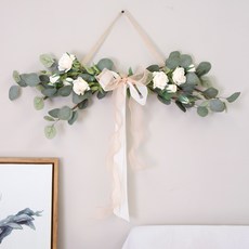 Morningscent 仿真玫瑰花環, 白色