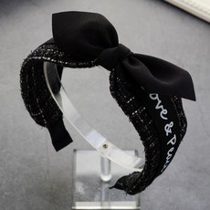 HanNal Tweed字母印花頭巾髮帶