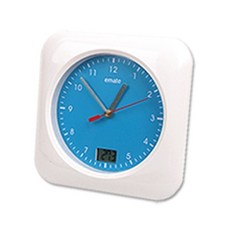 EMATE 浴室防水無噪音時鐘 白色, 1個