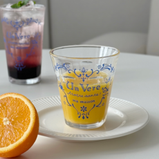 마메종키친 블루로즈 글라스 텀블러 245ml, 1개, 혼합색상