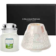 YANKee CANDLe 小罐香氛蠟燭 馬賽克燭罩 禮盒組, 珍珠裂紋, 乾淨的棉花
