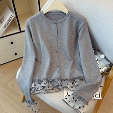 Awesomeful 女款Serianne荷葉邊針織開襟衫 A25WC092402