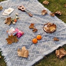 아메리칸로드 야외 피크닉감성 노르딕 태슬 캠핑매트 HR2453, 그레이