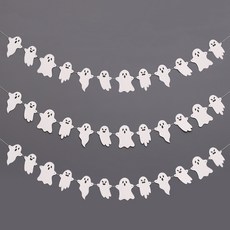 JOYPARTY 萬聖節拉旗 鬼鬼家族 3入, 白色, 1個