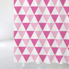 디자인수풀 샤워 커튼 SC101 1520 x 1880 mm + 플라스틱 고리 12p + 화이트 커튼 봉 세트, 1세트, 멀티(혼합)컬러