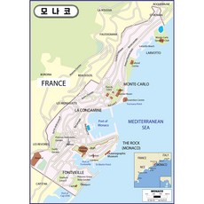 Map.Come 摩納哥的描邊塗層地圖 78 x 110cm, 1個
