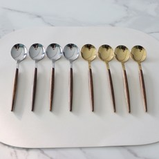 좋은예감 아르센 커트러리 티스푼A 골드 4p + 실버 4p 세트, 1세트, 티스푼 골드 4p + 실버 4p