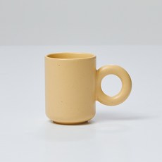 베터핑거 도자기 링 머그컵 300ml, YELLOW, 1개
