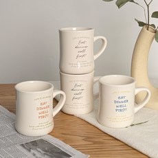 Syracuse CHINA 字母馬克杯 全色系 400ml x 4入組, 1套, 勃根地紅, 海軍藍, 橘色, 藍色