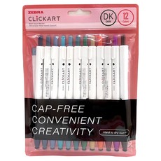 ZEBRA 斑馬牌 Clickart DK 麥克筆 12色套組, 12色, 1套