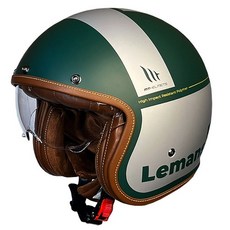 엠티헬멧 르망 2 오토바이 하프페이스 젯트 클래식 헬멧, 무광 그린