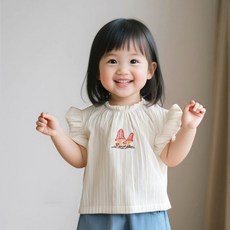 JOYMULTI 女童荷葉邊蘑菇夏季無袖刺繡上衣