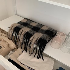 Lindashop Zure 撞色格紋柔軟圍巾 cpacc520k49