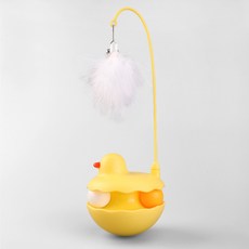 REDPUPPY 貓咪鴨子不倒翁玩具, 1個, 黃色