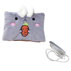 GOMIGIFT 可拆卸兔子印花插手電熱袋 灰色, NY-250(口袋分離型)