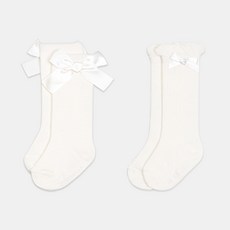 HI BABY CLUB 女孩童蝴蝶結及膝襪+花邊及膝襪