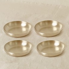 Nothyang 方字鍮器圓形配菜盤 中, 4個, 金色