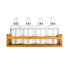 Masi Firenze 湯匙一體式調味罐套組 白色, 4個, 調味罐 4p + 收納盒