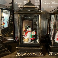 Marsh Marigold 聖誕復古方形提燈音樂盒 27cm, 雪人, 27cm, 1個