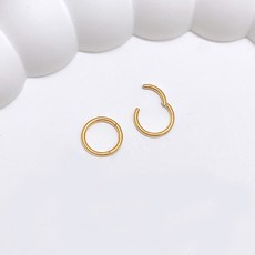 젤루나 써지컬 초슬림 0.8mm 베이직 세그먼트 원터치 링 귀걸이 P-15 6mm 2p