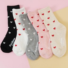 지앤 하트 잔골지 양말 5종 세트