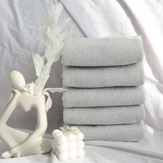 메종텍스타일 컴포트 라이트 코튼 타올 수건 90g 16수 면사, 연그레이, 5개