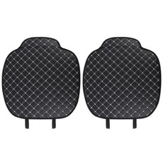 GMZ MOTORS D'cover 菱格人造皮革汽車座椅保護套 坐墊, 2個, 黑色