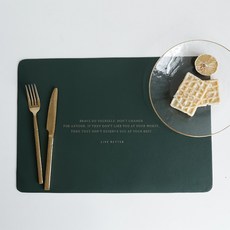 Urbant 餐桌防水長方形餐墊, 綠色, 43 x 30 cm, 1個