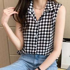 어썸풀 다이아 패턴 블라우스