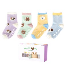 Dailylike 兒童網眼襪4件組 04 塗鴉朋友