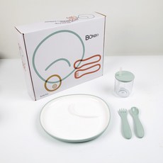 KINTO BONBO 嬰幼兒餐具4件組, 1套, 藍灰色