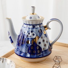 임페리얼포슬린 러시안돔 레이디얼 스몰 티팟, 혼합색상, 600ml, 1개