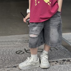 Bebeniz Starvin 男童刷破設計鬆緊腰牛仔褲