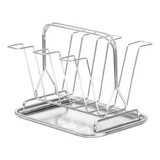 Login 韓國製6孔杯架主體 + 專用托盤, 銀色, 1套