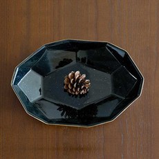 Gold Boutiqu橢圓碗, 黑色的, 1個