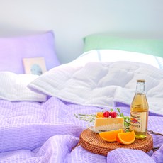 Yesbedding Mosslock尤加利泡泡紗渲染圓角夏季被子組