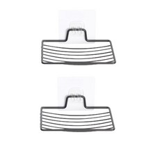 제이라이프 씨즈 스틸 비누 받침대, 블랙, 2개