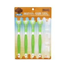 寵物 Limit 三重刷毛牙刷組, 綠色, 1套